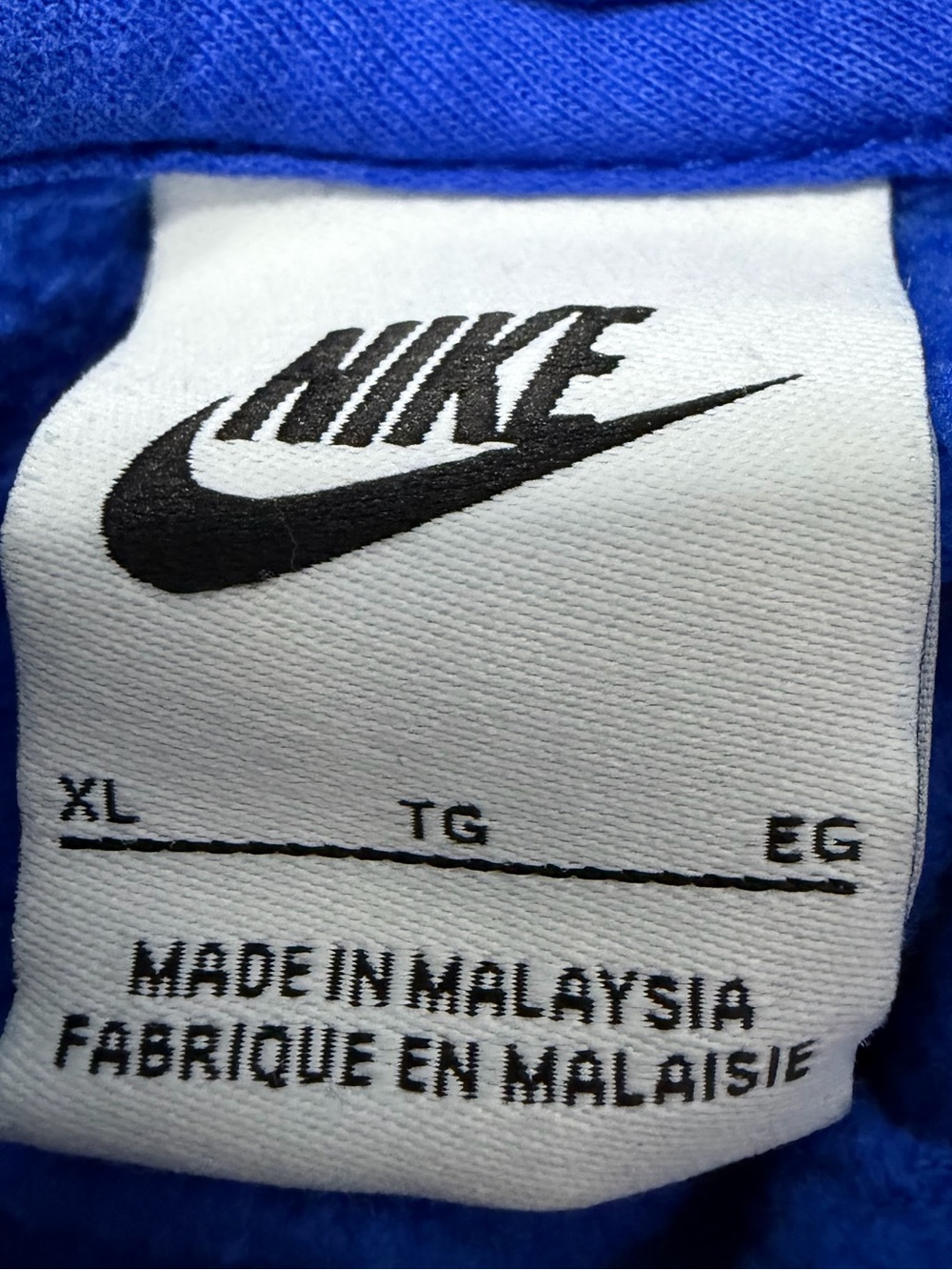 Nike Sportswear Blue White Embroidered Swoosh Pullover Hoodie Sweatshirt Boy XL - Picture 2 of 7